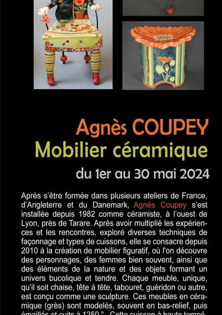 Exposition Chantelle Les Arts  : Agnès Coupey,  mobilier céramique