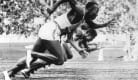 Jesse Owens aux Jeux Olympiques de Berlin en 1936.